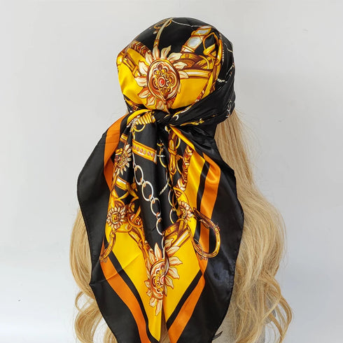90*90cm Silk Scarf Headwraps For Women Fashion Accessory